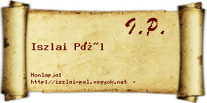 Iszlai Pál névjegykártya